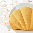 Yellow Seashell Throw Pillows, Shell Shaped Throw Pillows, 13 Inch Soft Home Decorative Pillow Plush Cushion for Bed Couch Living Sofa Room Decor Accent Throw Pillow by CozyNest Decor