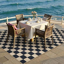 Lahome Checkered Easy Jute Outdoor Rug, 5x7 Farmhouse Rugs for Living Dining Room, Washable Non Slip Non Shedding Floor Carpet for Sunroom Mudroom Backyard Deck by CozyNest Decor