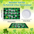 St. Patrick’s Day Placemats Set of 6 Buffalo Plaid Plastic Table Mats Lucky Shamrock Place Mats Blessed Holiday Table Decoration for Indoor Outdoor Party Kitchen Dining by CozyNest Decor