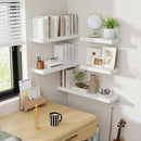 36 Inch Floating Shelves, 8 Inch Deep Floating Shelves for Wall, Hanging Shelf with Invisible Brackets, Deep Shelves for Bathroom, Bedroom, Living Room, White, Set of 2 by CozyNest Decor