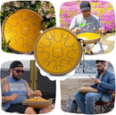 The Balmy Drum - 15 Note 14 Inch Steel Tongue Drum, Steel Drum Instrument, Drums For Children and Adults, Balmy Drum Set for Kids with Music Book, Handpan, Mallet and Carry Bag (Gold) by TinyTreasures Baby Boutique