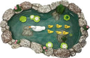 GlitZGlam Duck Pond -Mother and Ducklings! A Miniature Duck Pond for a Miniature Fairy Garden and Miniature Garden Accessories by GreenHaven Gardens