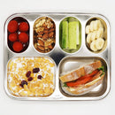 Korean Stainless Steel Divided Plates, Food Grade 304 Tray for Kids, Teens, Adults, Picky Eaters, BPA Free, 6 Sections, Diet Portion Control, Serving Platter, Dinner Snack, Set of 2 by TinyTreasures Baby Boutique