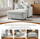 Accent Chair with Storage Ottoman Upholstered Living Room Chairs for Reading Chair with Chaise Lounge Chairs Indoor, Comfortable Armchair for Bedroom by CozyNest Decor