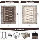 Pauwer Waterproof Outdoor Rug 10x14, Reversible Plastic Straw Patio Camping Rug, Indoor Outdoor RV Mat Carpet for Deck, Camper, Porch, Balcony, Backyard, Picnic, Bordered Brown by GreenHaven Gardens
