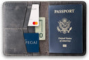 PEGAI Personalized Leather, Passport Holder For Travel | Handmade Passport Wallet Cover Case | Travel Document Holder, Passport Cover for Men, Women, and Family | Pike (Rock Grey) by TinyTreasures Baby Boutique