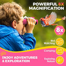 Binoculars for Kids, Toys for 3-12 Year Old Girls and Boys, Bird Watching Hiking 4 5 6 7 8 9 Year Old Girl Boy Christmas Birthday Gifts, Outdoor Toys for Kid Set with Magnifying Glass & Compass by TinyTreasures Baby Boutique