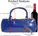Wine Clutch Bag (Thermal Insulated) Trendy Women’s Carry Tote | Holds Red & White 750mL Bottles | Trendy Fashion | Incl. Portable Waiter-Style Corkscrew (Blue Burmese) by TinyTreasures Baby Boutique