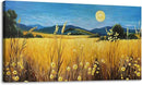 AJAZIKO Landscape Wall Art Moon Framed Canvas Wall Art Large Yellow Living Room Wall Decor Fall Paintings for Bedroom Nature Office Artwork 24×48IN by CozyNest Decor