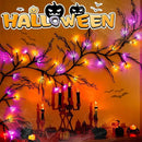 [8 Modes & Timer] Halloween Decorations Willow Vine Twig Garland, 6 FT 54LED Willow Vine Twig Lights Orange Purple LED Lights for Indoor Wall Fireplace Halloween Decorations by CozyNest Decor