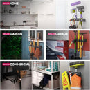 EXTRA GRIP Mop & Broom Holder Wall Mount - Wall Hanging Garden Tool & Utility Closet Organizer, Mop & Broom Hook, Broom Hanger Wall Mount, Mop Broom Organizer, Wall Mounted Broom Rack Mop Storage