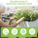 Glowpear Self Watering Railing Planter Box - 23.6", White - UV Stable, Scalable Plant Pot with Water Gauge, Indoor Outdoor for Vegetables, Flowers, Herbs, and Succulents by GreenHaven Gardens