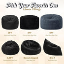 Hobestluk 3 in 1 Bean Bag Chair Giant Bean Bag Chairs for Adults with Velvet Cover Convertible Bean Bag Floor Cushion with Machine Washable Cover for Living Room (Velvet Black)