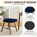 downluxe Chair Cushions for Dining Chairs, Waterproof Kitchen Chair Pads, Non-Slip Dining Seat Cushion with Ties, 17" x 16" x 2.5", Navy, 4 Pack by CozyNest Decor