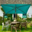 Ogrmar 6.5x10ft Patio Umbrella Rectangular Outdoor Table Umbrella with Crank & Push Button Tilt for Terrace, Backyard, Garden, Courtyard, Swimming Pool, Lawn (Turquoise) by GreenHaven Gardens
