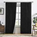 RAIN CITY Black Blackout Curtains Back Tab 2 Panels 70x90 by CozyNest Decor