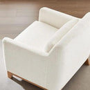 Extra Deep Accent Chair, Fabric Upholstered Comfy Reading Armchair for Living Room, Bedroom Single Seat Sofa Chair with Wood Base, Lamb Fabric by CozyNest Decor