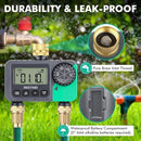 RESTMO Water Timer for Garden Hose, Sprinkler Timer with Brass Inlet, Automatic Digital Control | Manual ON/Off | Rain Delay, for Outdoor Faucet, Drip Irrigation and Lawn, 2 Outlet by GreenHaven Gardens