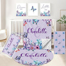 Personalized 5-Piece Crib Set, Custom Bedding With Name for Girls, Purple Butterfly Nursery Set, Gifts for Infants, Toddlers, New Parents by TinyTreasures Baby Boutique