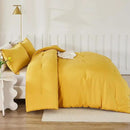 Litanika Mustard Yellow Comforter Set Queen Size, 3 Pieces Lightweight Solid Bedding Comforter Set, All Season Fluffy Bed Set (90x90In Comforter & 2 Pillowcases) by CozyNest Decor