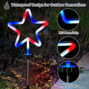BlcTec 4th of July Decorations, 4PCS Red White and Blue Lights with Stainless Steel Stakes, 4 Big LED Neon Stars Patriotic Lights with Waterproof for Independence Day Garden Yard Lawn Decor, Plug in by GreenHaven Gardens