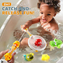 Bath Toys for Kids, Magnetic Fishing Toys with Storage Bag and Light up Star, Wind Up Creatures Baby Bathtub Birthday Gifts for Toddlers 2-4 Boys Girls, 11 Pcs Set by TinyTreasures Baby Boutique