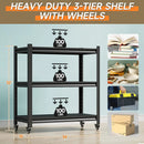 Workbench on Wheels, Adjustable Heavy Duty Work Table with Wheels, Heavy Duty Workstation, Metal Tool Work Bench for Garage Warehouse Workshop, 32" H x 18" D x 34" W by GreenHaven Gardens