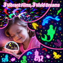 Unicorn Night Light for Girls, Unicorn Room Decor for Girls Bedroom, Star Projector, Remote+Dimmable Little Mermaid Toys, 360° Silent Rotation, Princess Night Light by TinyTreasures Baby Boutique