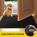 JSEI Dirt Trapper Door Mat 36"x60", Non-Slip Washable Entryway Mats, Dog Door Mat, Stain Resistant and Absorbent Floor Mats, Low Profile Welcome Mat for Front Back Door, Black by CozyNest Decor