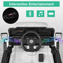 Costzon 12V Kids Ride on Truck Car, Electric Vehicle w/Remote Control, Threaded Wheels, 3 Speeds, LED Lights, Music, Horn & Wireless Connection, Battery Powered Ride on Toy for Boys & Girls 3+ (White) by TinyTreasures Baby Boutique