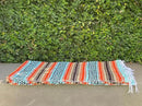 Del Mex Classic Mexican Blanket, Large Authentic Woven Falsa Throw (70"x50"), Artisan Southwest Décor for Beach, Yoga, Outdoors (Mint/Tan/Orange) by CozyNest Decor