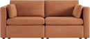 CHITA Small Modular Sectional Fabric Sofa Set, Extra Comfty Loveseat Cloud Couch, FSC Certified Modular Sectional Couch for Living Room, 78 inch Width,2 Seat Modular Sofa, Terracotta by CozyNest Decor
