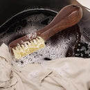 TAKAVU Stain Brush, Laundry Brush for Stain Removal, Natural Boar Bristle Cleaning Brush with Ergonomic Handle, Suitable for Delicate Fabrics Without Damage, Perfect Laundry, Shoes, Boots, Home by CozyNest Decor