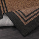 Bordered Outdoor Rug 6x9 Washable Outside Carpet for Indoor Patio Porch Waterproof Easy Cleaning Non Shedding Area Rugs Nut Brown 6 x 9 by CozyNest Decor
