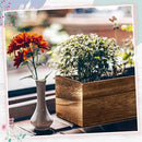 Dandat 5 Set Wood Boxes for Centerpieces Rectangle Wooden Planter Box Rustic Wood Planter with Removable Plastic Liner Floral Foam Blocks for Centerpieces Home Wedding Garden Decor (12x4 Inch) by GreenHaven Gardens