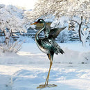 chisheen Crane Garden Statue Sculpture, Metal Heron Outdoor Decor, Yard Art Bird Decoy for Backyard Pond Patio Porch Lawn Decorations by GreenHaven Gardens