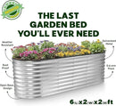 Galvanized Raised Garden Beds Outdoor // 6×2×2 ft Planter Raised Beds for Gardening, Vegetables, Flowers // Large Metal Garden Box (Silver) // Patented Tool-Free Design by GreenHaven Gardens