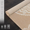 CAMILSON Outdoor Rug 6x9 Modern Area Rugs for Indoor and Outdoor Patios and Porches - Waterproof, Washable, Non-Shedding, Easy-to-Clean Outside Carpet (6 x 9, Medallion - Beige/White) by CozyNest Decor