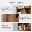 70" Fluted TV Stand for Tvs up to 80", Mid-Century Modern Entertainment Center with Drawers and Fluted Doors, Curved TV Media Console Table with Sliding Doors for Living Room, Bedroom (70") by CozyNest Decor