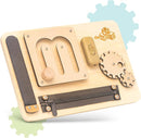 deMoca Baby Busy Board for 1 Year Old, Premium Montessori Toddler Travel Toy with Educational Activities, Sensory Travel Toys for Toddlers 1-3, Wooden Busy Board, Gift for Boy & Girl by TinyTreasures Baby Boutique
