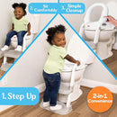 Fisher-Price™ Potty Training Seat with Step Stool Ladder, 2-in-1 Potty Training Toilet for Toddlers with Splash Guard, Anti-Slip Pads, Cushioned Seat (Gray) by TinyTreasures Baby Boutique