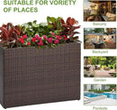 LEWIS&WAYNE Large Rectangular Block Planter Box Handmade Wicker Tall Planters for Outdoor Plants with Removable Liners Modern Planter for Indoor Outdoor Patio Deck - Brown, 38''x11''x30'' by GreenHaven Gardens