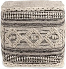 REDEARTH · Tufted Pouf Ottoman with Filler Textured Storage Cube Bean Bag Pouffe Footrest for Living Room, Bedroom, Nursery, Kidsroom; 100% Cotton (17.5"X17.5"X17.5", Diamond Virgule) by CozyNest Decor
