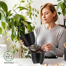 Plant Pots with Multi Drainage Holes - 20 Pieces Versatile, Sturdy Plastic, Stackable Design Home Decor Flower Pots for Indoor and Outdoor Gardening - Black by GreenHaven Gardens