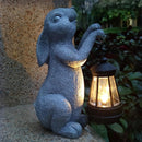 Rabbit Solar Garden Outdoor Statues,Resin Rabbit Figurine Decorations with Solar Lights Lantern, Outdoor Rabbit Art Decor for Lawn,Yard, Unique Housewarming Gift for Garden Home by GreenHaven Gardens