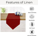 D'Moksha Homes Red Linen Table Runner 108 Inches Long - 100% Pure Linen Diamond Table Runner 14 x 108 Inch for Dining, Fall and Halloween - Machine Washable by CozyNest Decor