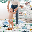 Baby Play Mats for Floor, 43x43 Playpen Mat for Babies, Extra Thicker & Soft Floor Crawling Mat, Foldable Non-Slip Playmat Cushioned for Infants Toddlers, Cute Animal Design by TinyTreasures Baby Boutique