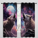 Wolf Blackout Curtains for Boys Girl Bedroom Decor,Fantasy Starry Sky Galaxy Forest Wildlife Thermal Insulated Grommet Drapes Darkening Window Curtain for Living Room Home 55x63 inch by TinyTreasures Baby Boutique