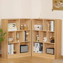 LEYAOYAO 7 Cube Bookshelf with Wood Base,Natural 3 Tier Mid-Century Modern Bookcase,Standing Wide Bookshelves Storage Organizer Shelf,Rustic Display Cabinet Book Shelves for Bedroom,Living Room by CozyNest Decor
