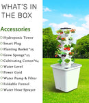 SJZX Hydroponics Growing System Kit, 12L Large Capacity Hydroponic Tower, 5 Tiers Indoor Outdoor Gardening System for Beginner with Water Pump & APP Auto Timer, Vertical Garden Planter Kits (25 Pods) by GreenHaven Gardens